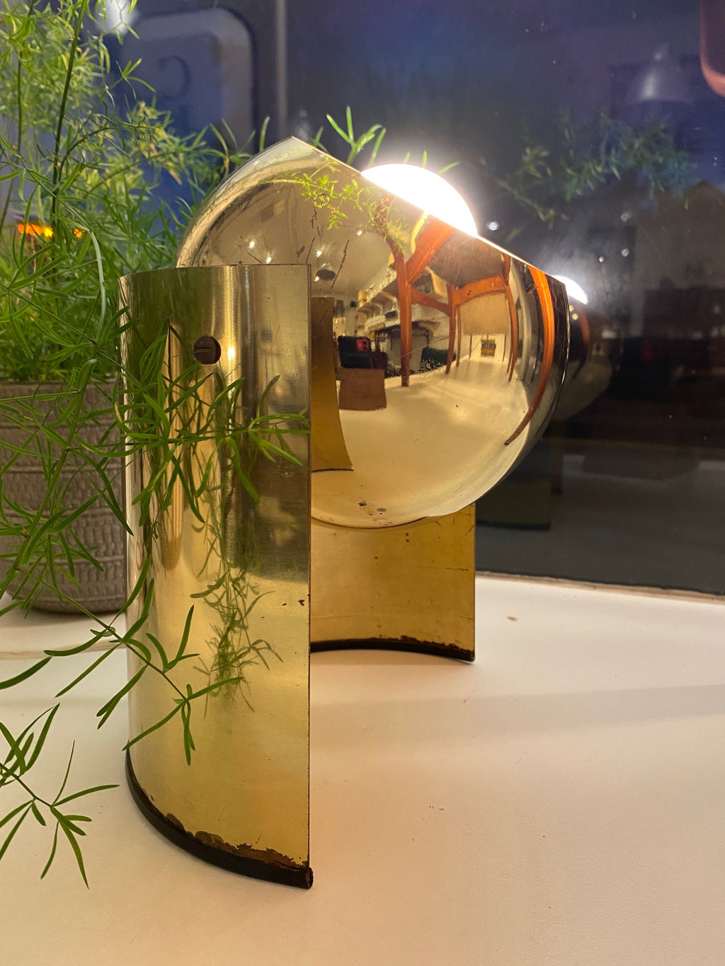 Small MCM Brass Eyeball Lamp- Cook Street Vintage