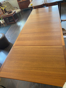Detail of MCM teak dining table-Cook Street Vintage