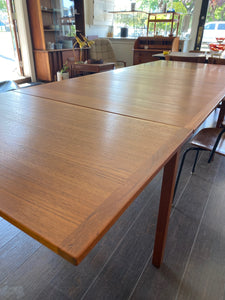 MCM teak dining table with extending leaves- Cook Street Vintage