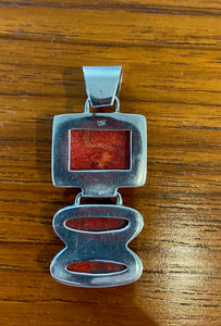 Sterling Silver and Carnelian 3 Tiered Vintage Pendant