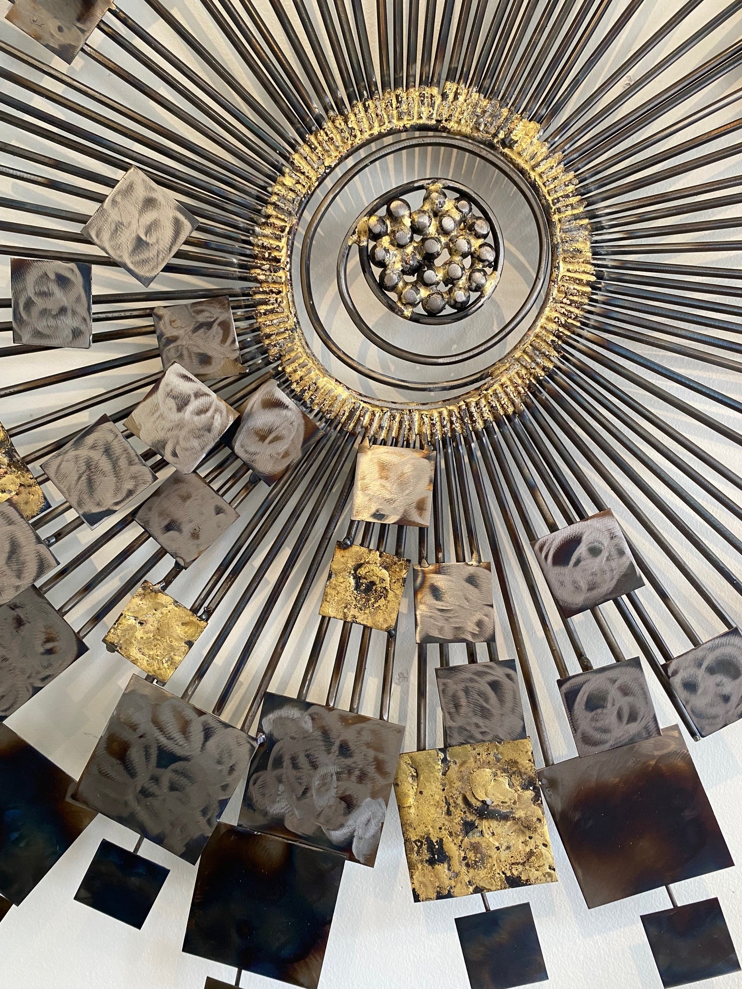 Brutalist Sunburst Metal Art