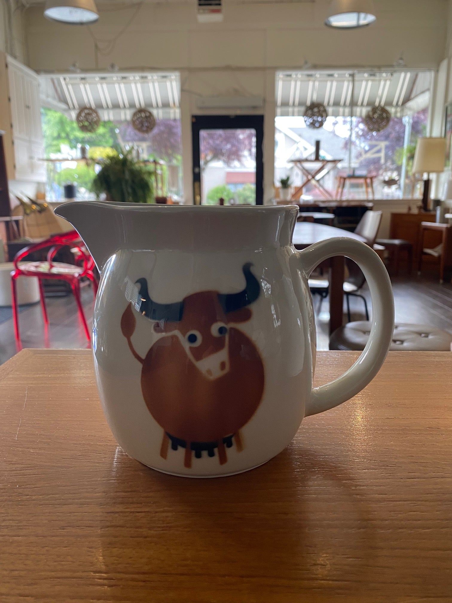 Adorable Arabia "Heluna" Cow Jug&nbsp; designed by Anja Juurikkala in 1955. Made in Finland- Cook Street Vintage.