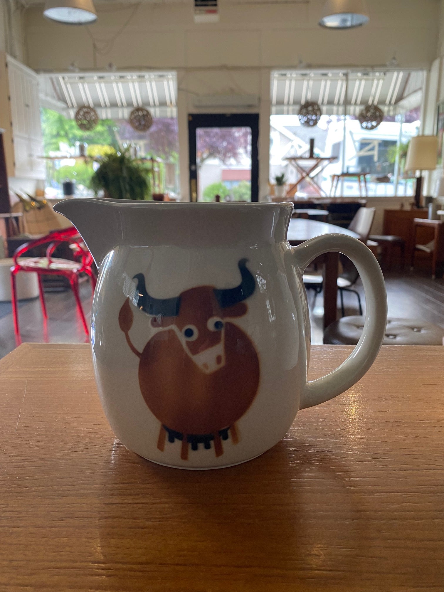 Adorable Arabia "Heluna" Cow Jug&nbsp; designed by Anja Juurikkala in 1955. Made in Finland- Cook Street Vintage.