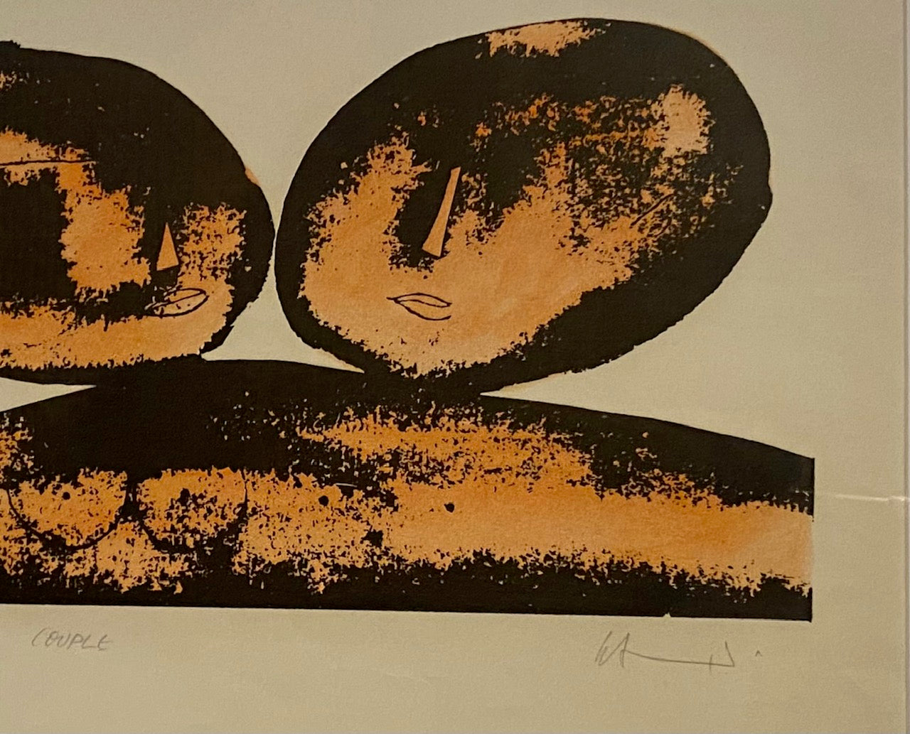 Detail of Herbert Siebner (1925-2003), "Couples" . Signed in pencil bottom right.  Limited edition print 96/100- Cook Street Vintage