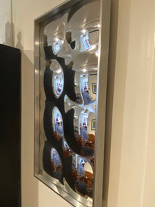 1970s Bubble Mirror in Frame