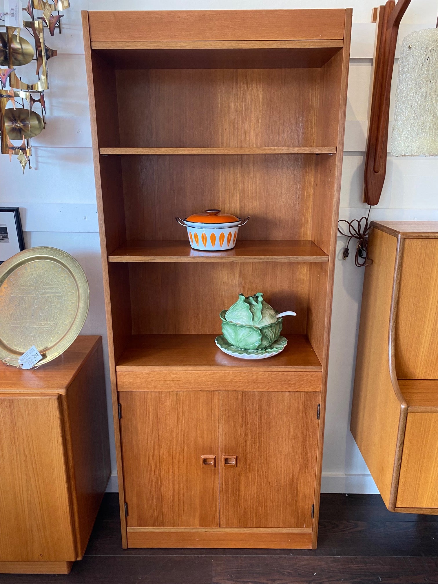 Teak Shelves with Lower Cabinet