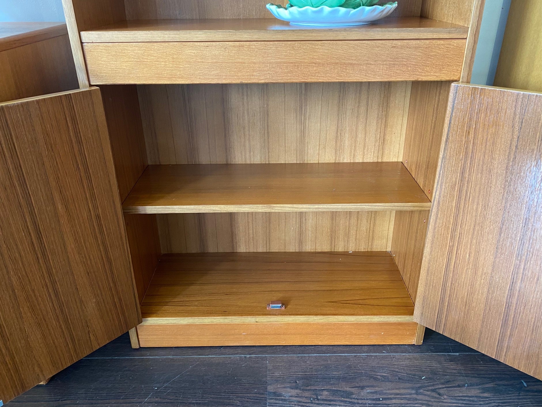 Teak Shelves with Lower Cabinet