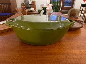 Green Copco Enamel Casserole with Lid- Cook Street Vintage