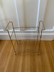 Vintage Brass Magazine and Vinyl Rack