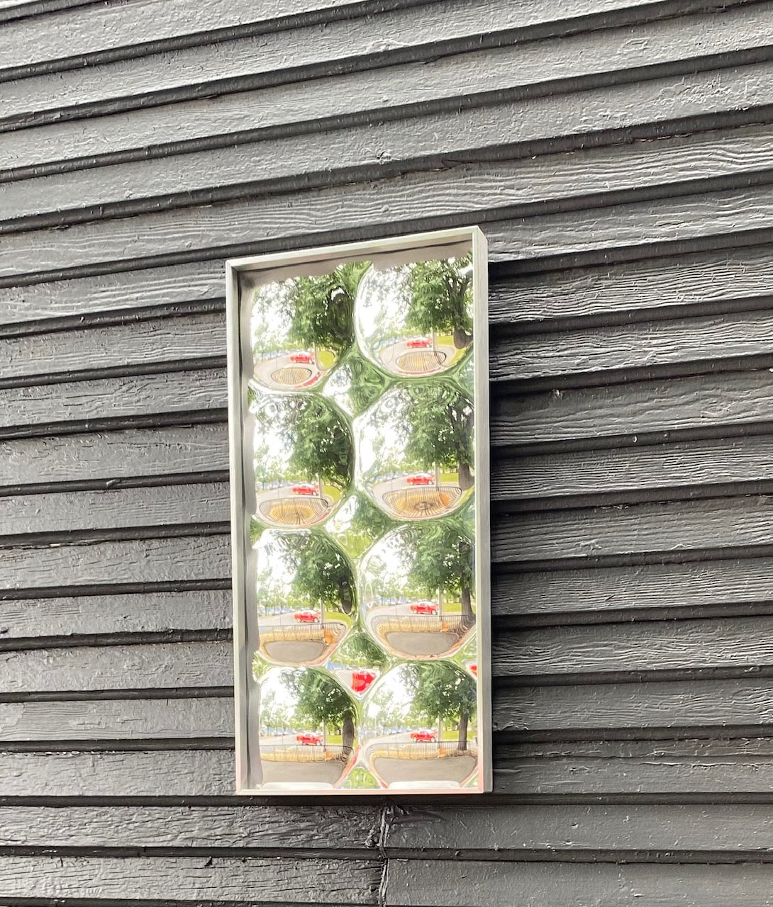 1970s Bubble Mirror in Frame