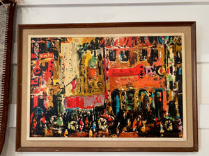 Stunning Mid-century Abstract Oil on Canvas