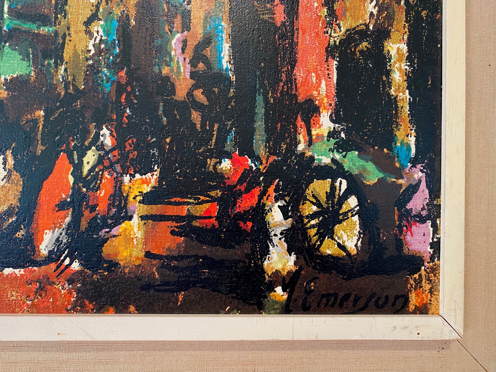 Stunning Mid-century Abstract Oil on Canvas