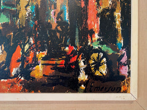 Stunning Mid-century Abstract Oil on Canvas