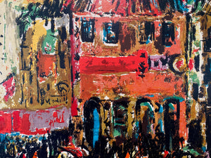 Stunning Mid-century Abstract Oil on Canvas