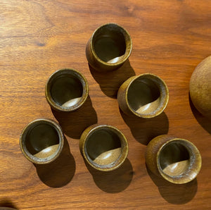 Grove Pottery Sake set with 6 cups- Cook Street Vintage