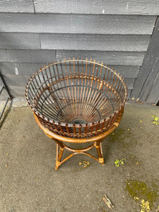 Originally designed by Franco Albini, this 1960s rattan table, also known as a "Fish Trap" table is in amazing condition- Cook Street Vintage