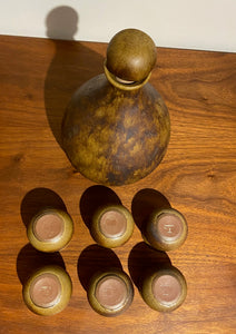 Grove Pottery Sake set with 6 cups- Cook Street Vintage