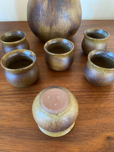 Grove Pottery Sake set with 6 cups