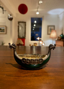 Norwegian Sterling Silver and Enamel  Salt Cellar Boat