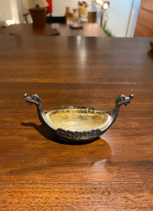 Norwegian Sterling Silver and Enamel  Salt Cellar Boat