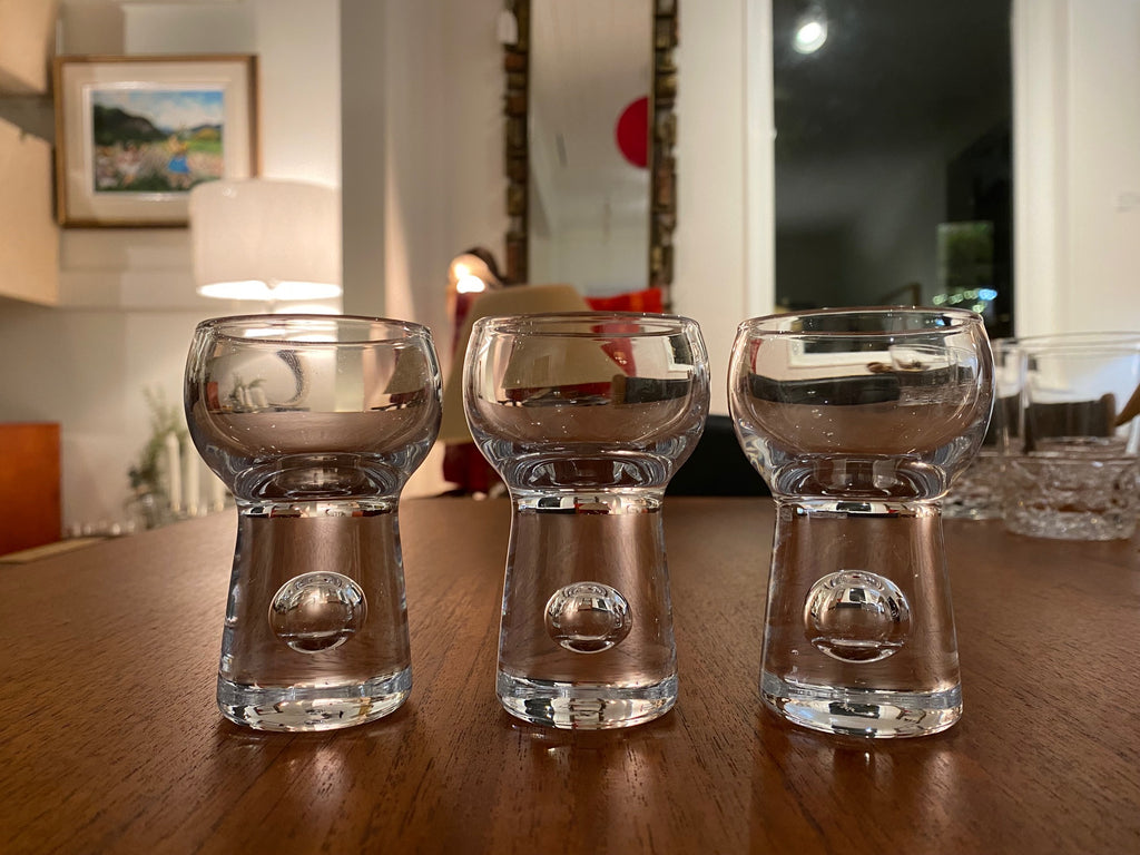 Set of 3 Gorgeous Holmgaard "Balloon" Liqueur / Shot Glass- Cook Street Vintage