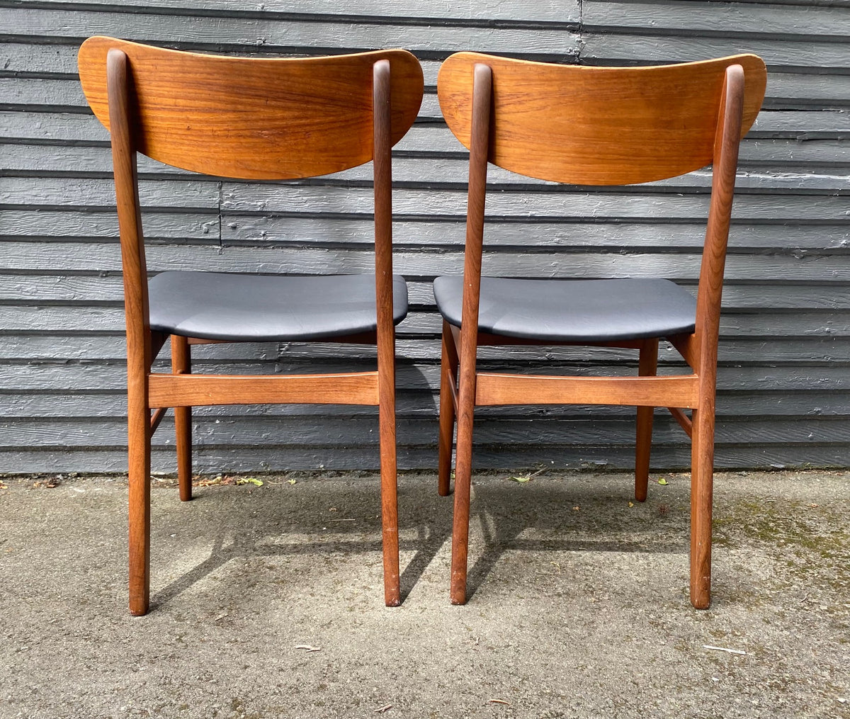 Pair of Vintage Dining Chairs with Vinyl Seats – Cook Street Vintage