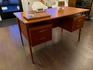 MCM Teak Executive Desk with Floating Top