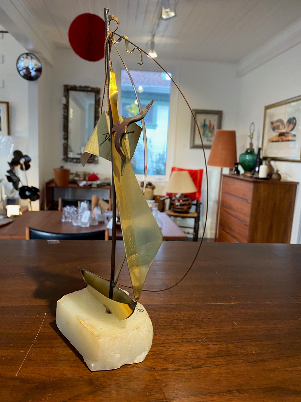 1975 DeMott Metal Sailboat Sculpture- Cook Street Vintage
