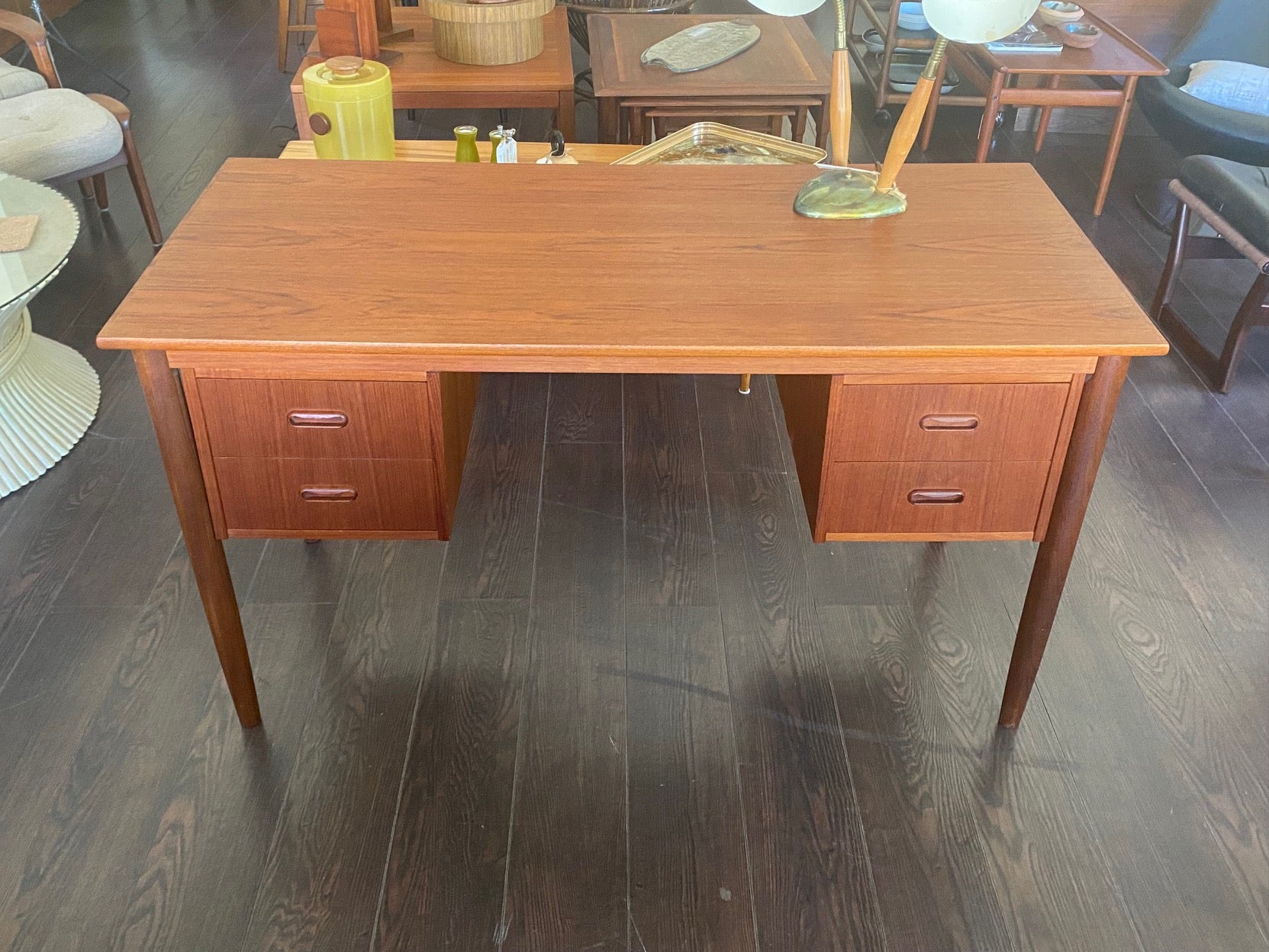 Vintage Teak Desk with Drawers