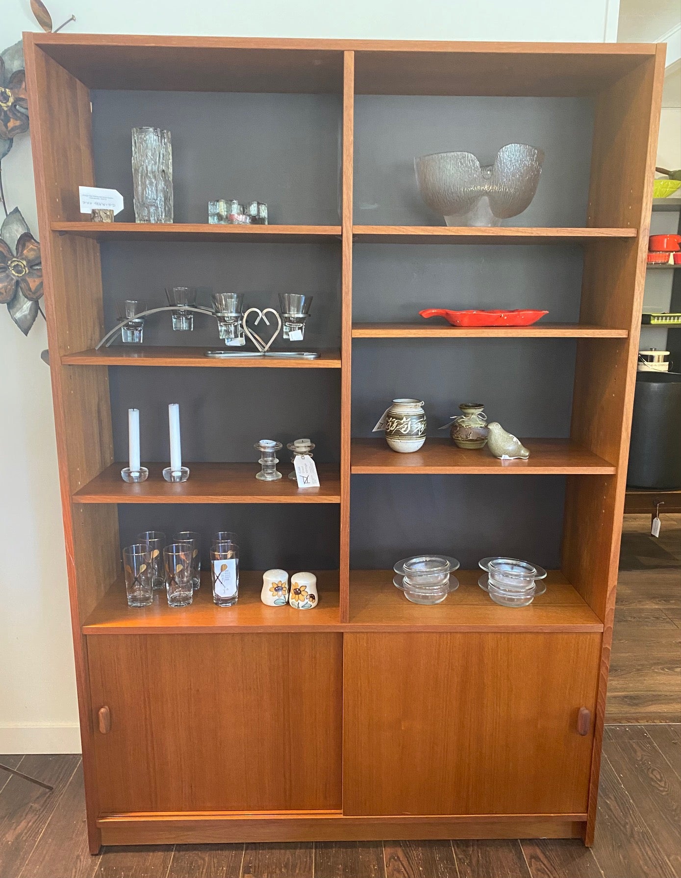 Vintage Teak Shelving with Bottom Cabinet