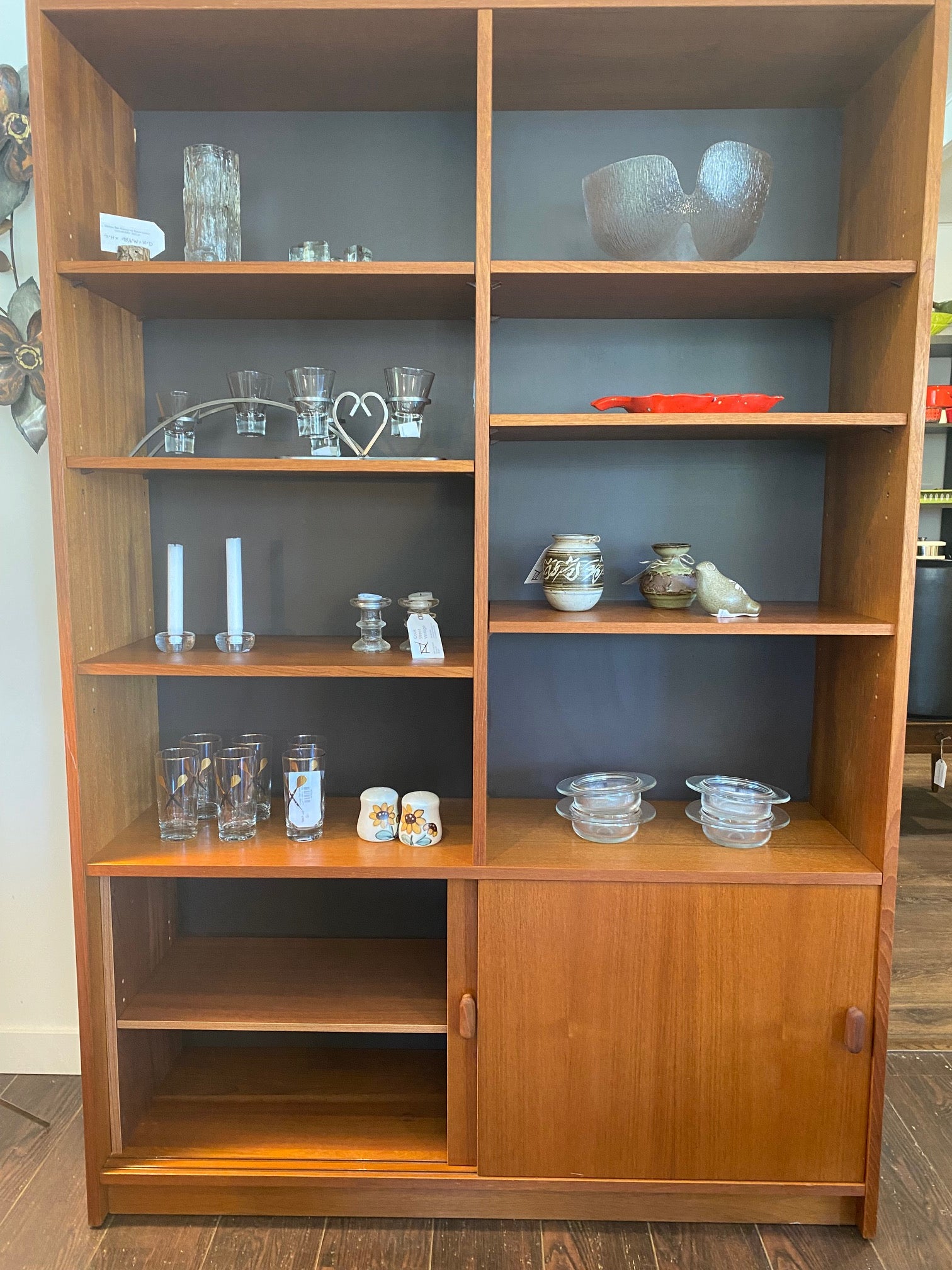 Vintage Teak Shelving with Bottom Cabinet