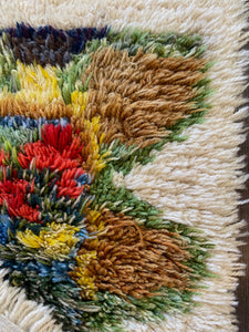Detail of Midcentury Swedish hand woven Raya wook rug. Made in Sweden-Cook Street Vintage
