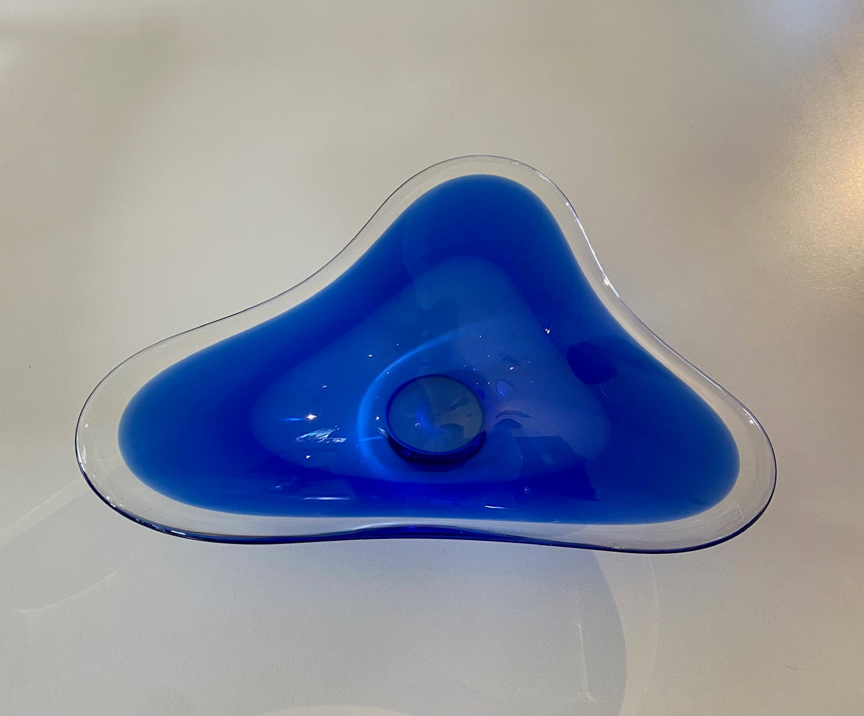 Vintage Saturn Blue Glass Dish