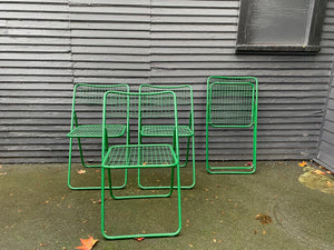 Set of 4 1970s Ted Net Chairs in green. Designed by Niels Gammelgaard for IKEA-Cook Street Vintage