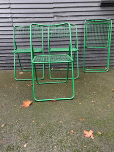 Set of 4 1970s Ted Net Chairs in green. Designed by Niels Gammelgaard for IKEA-Cook Street Vintage