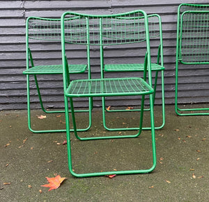 Set of 4 1970s Ted Net Chairs in green. Designed by Niels Gammelgaard for IKEA-Cook Street Vintage