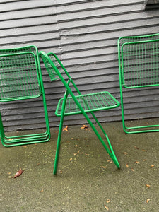 Set of 4 1970s Ted Net Chairs in green. Designed by Niels Gammelgaard for IKEA-Cook Street Vintage