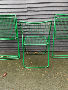 back of Set of 4 1970s Ted Net Chairs in green. Designed by Niels Gammelgaard for IKEA-Cook Street Vintage