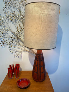 MCM Lamp inBurnt Orange and Geometric Pattern