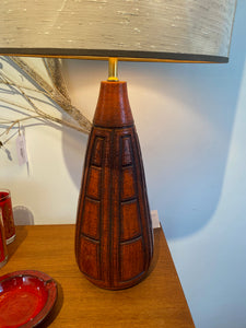 MCM Lamp inBurnt Orange and Geometric Pattern