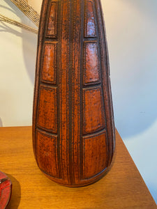 MCM Lamp inBurnt Orange and Geometric Pattern