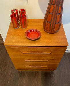 MCM Lamp inBurnt Orange and Geometric Pattern