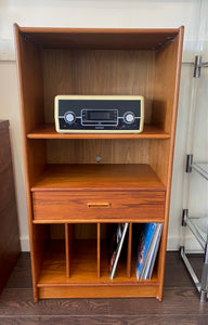 Teak Entertainment Unit with Vinyl Storage