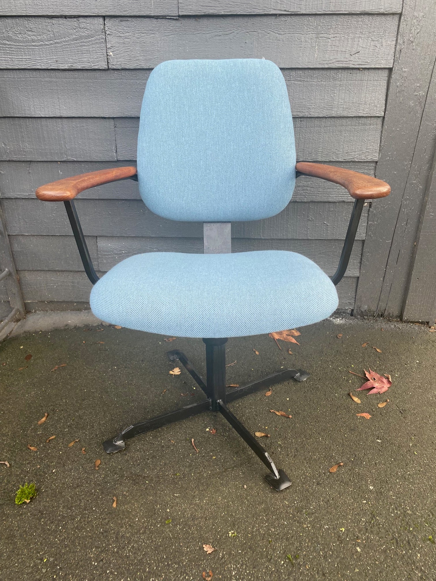 Teak and Metal Chair Helmut Krutz