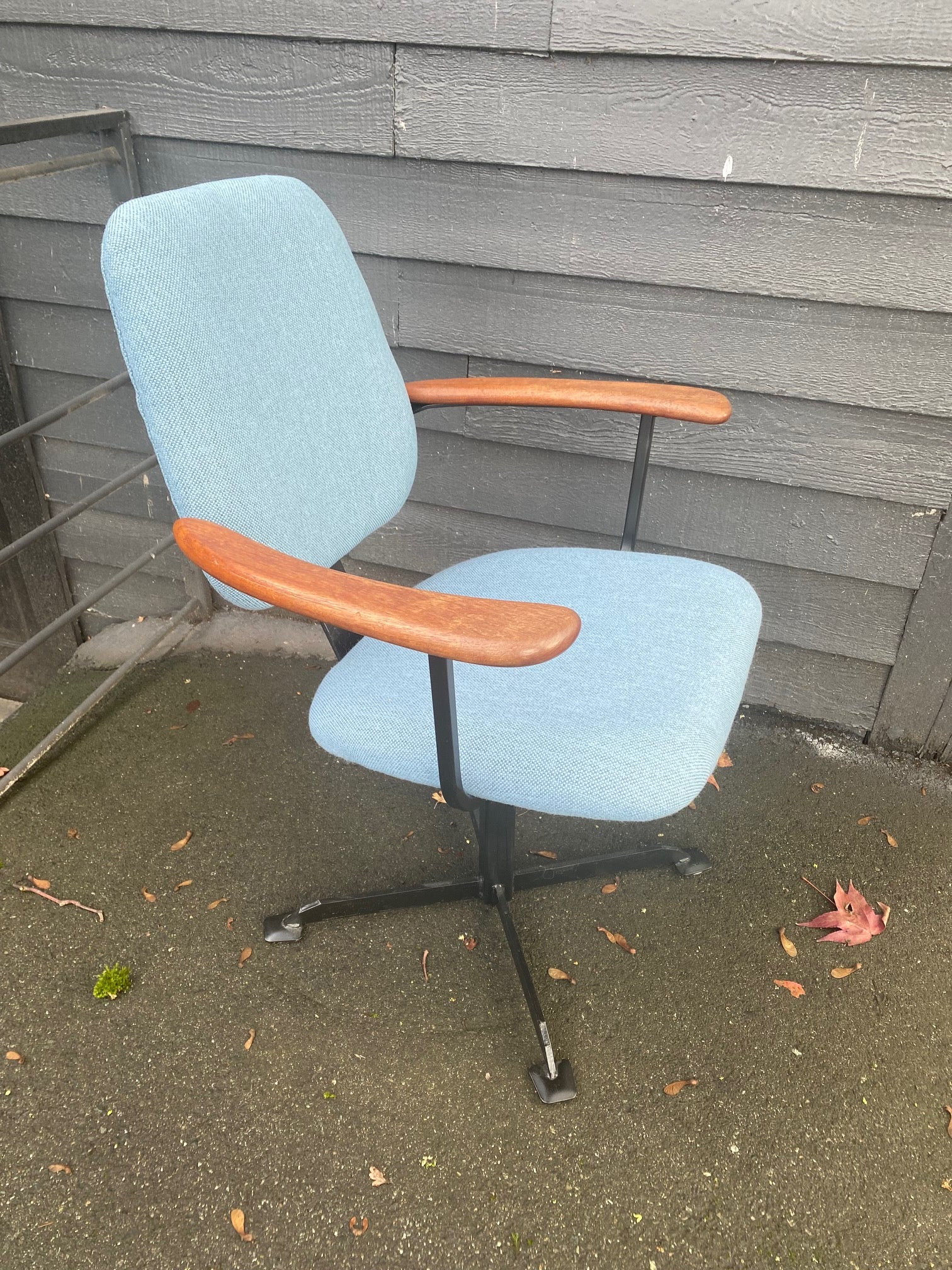Teak and Metal Chair Helmut Krutz