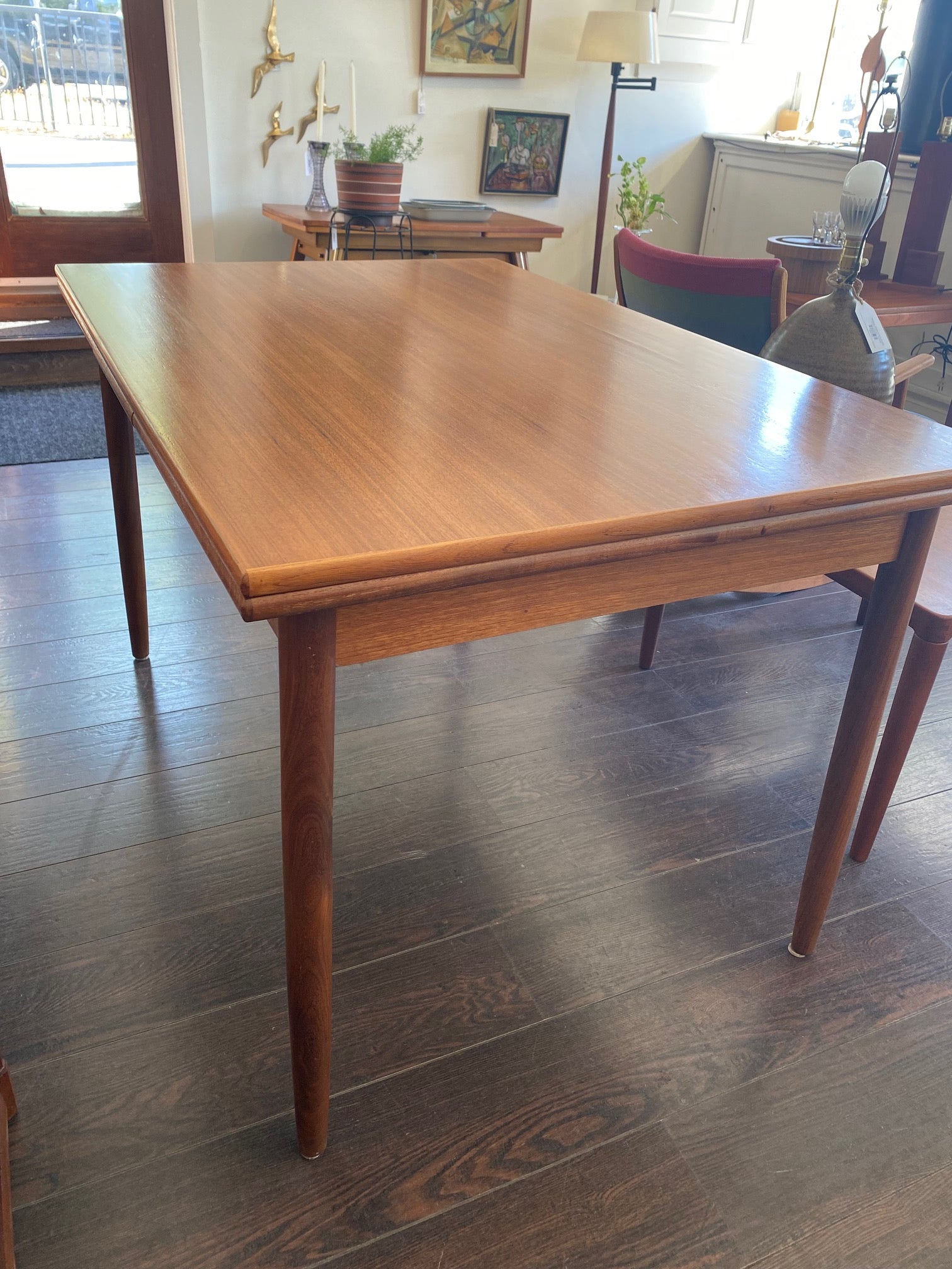 MCM Teak Dining Table with Extending Leaves