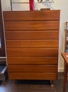 Gorgeous Teak 8 Drawer High Boy Dresser