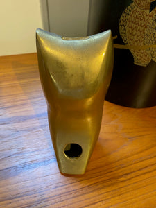 Brutalist Brass Owl Piggy Bank