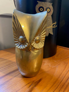Brutalist Brass Owl Piggy Bank