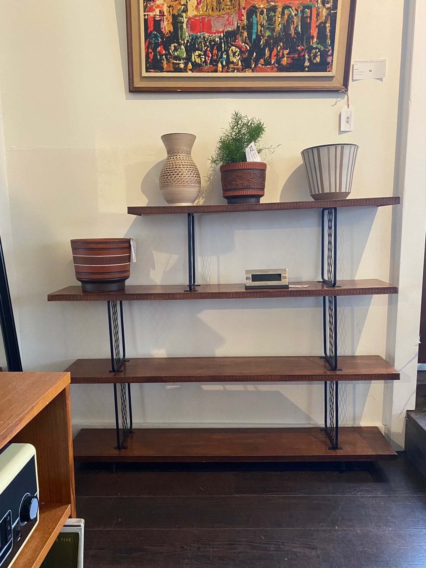Vintage Open Walnut Shelves